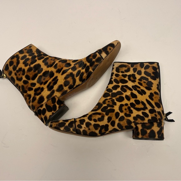 J Crew Roxie Captoe Leopard Print Ankle Boots Calfhair women’s size 7.5 - Picture 7 of 9